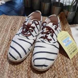 Tom's Cordones Natural Woven Rivera Stripe on rope